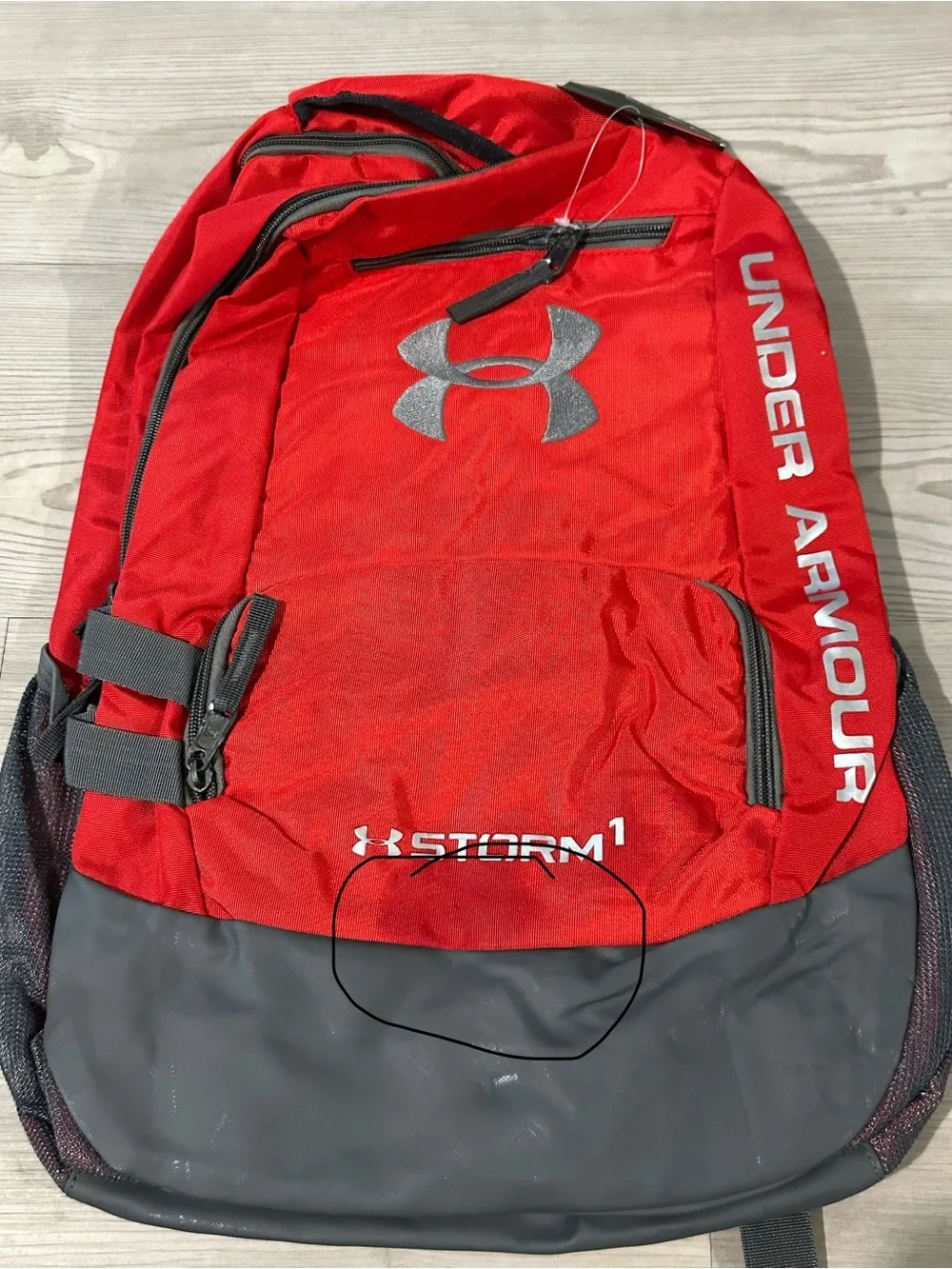 Under Armour Red and Gray Storm1 Backpack